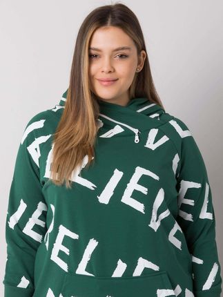Ciemnozielona wzorzysta bluza plus size Perth - zdjęcie 2