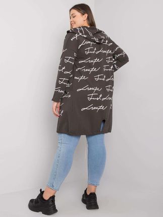 Ciemna khaki narzutka plus size z printami Parma - zdjęcie 2