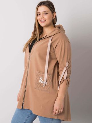 Camelowa bluza plus size na suwak Zurich - zdjęcie 2
