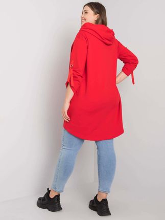 Czerwona bluza plus size na suwak Zurich - zdjęcie 2