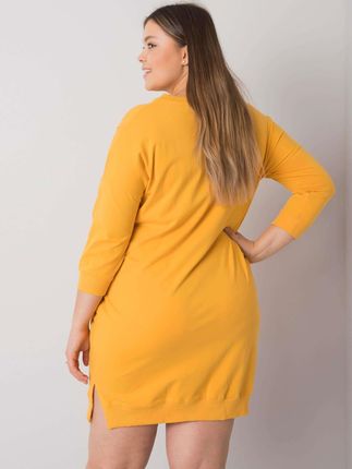 Żółta sukienka plus size z kieszeniami Susan - zdjęcie 2