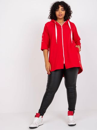 Czerwona dresowa bluza plus size bawełniana Miley - zdjęcie 2