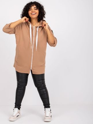 Camelowa dresowa bluza plus size rozpinana Miley - zdjęcie 2