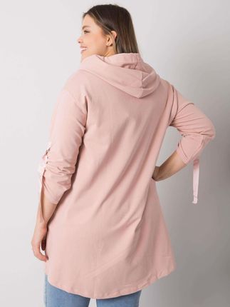 Brudnoróżowa bluza plus size na suwak Zurich - zdjęcie 2