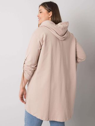 Jasnobeżowa bluza plus size na suwak Zurich - zdjęcie 2
