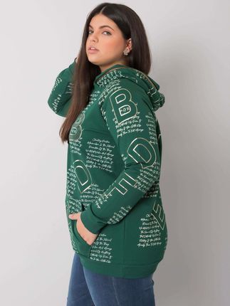 Ciemnozielona bluza plus size z aplikacją Adele - zdjęcie 2