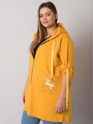Żółta bluza plus size na suwak Zurich - zdjęcie 2