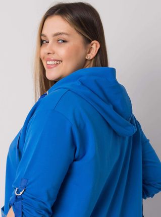 Ciemnoniebieska bluza plus size na suwak Zurich - zdjęcie 2