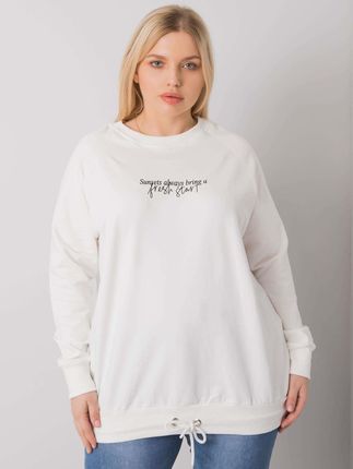 Ecru bluza plus size z napisem Marlow - zdjęcie 2