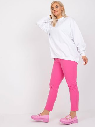 Biała dresowa bluza plus size bez kaptura Harmony - zdjęcie 2