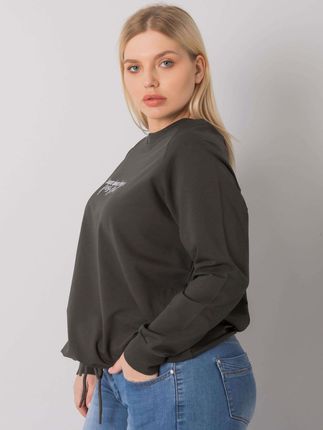 Ciemna khaki bluza plus size z napisem Marlow - zdjęcie 2