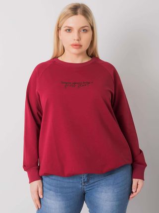 Bordowa bluza plus size z napisem Marlow - zdjęcie 2
