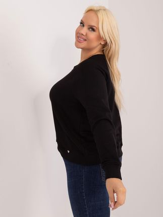 Czarna bluza plus size z bawełny Donna - zdjęcie 2