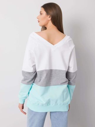 Biało-miętowa bluza Lotta RUE PARIS - zdjęcie 2