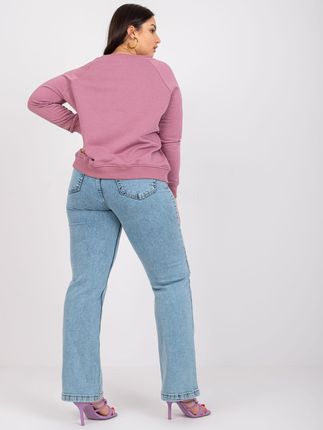 Brudnoróżowa bluza plus size z bawełny Donna - zdjęcie 3