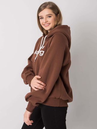 Brązowa ocieplana bluza oversize z kapturem Alice - zdjęcie 3