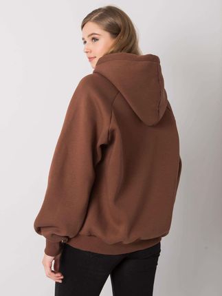 Brązowa ocieplana bluza oversize z kapturem Alice - zdjęcie 2