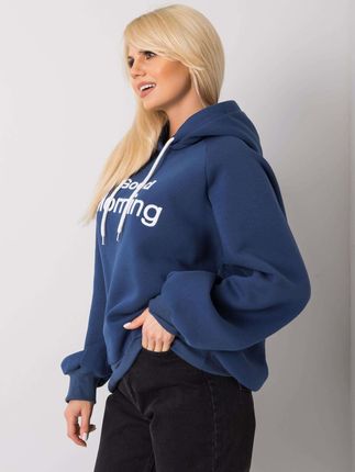 Ciemnoniebieska ocieplana bluza oversize z kapturem Alice - zdjęcie 3