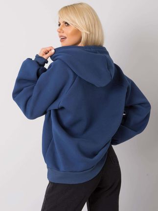 Ciemnoniebieska ocieplana bluza oversize z kapturem Alice - zdjęcie 2