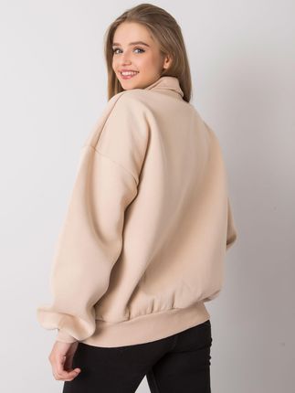 Beżowa ocieplana bluza oversize Kelly - zdjęcie 2