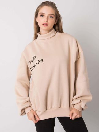 Beżowa ocieplana bluza oversize Kelly - zdjęcie 3
