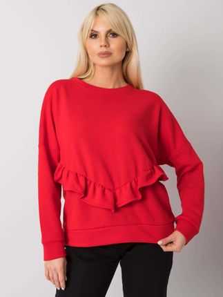 Czerwona bluza z falbaną Frose RUE PARIS - zdjęcie 3