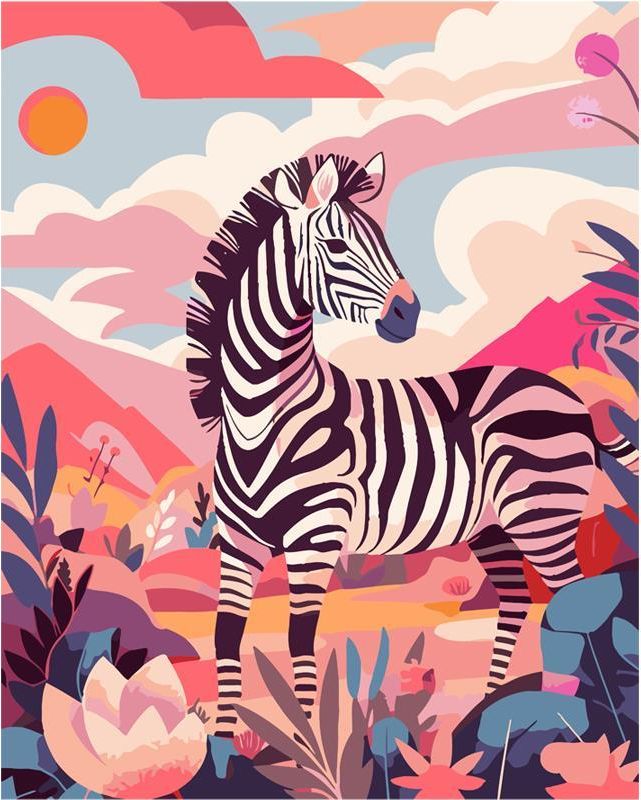 Zdjęcie Malowanie Po Numerach 40X50 Zebra - Ostrów Lubelski