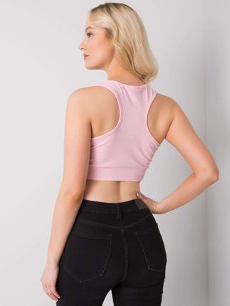 Jasnoróżowy crop top Lily RUE PARIS - zdjęcie 2