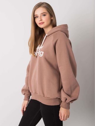Jasnobrązowa ocieplana bluza oversize z kapturem Alice - zdjęcie 3