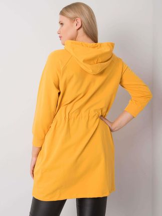 Żółta bluza plus size z kapturem Norina - zdjęcie 2
