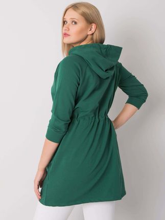 Ciemnozielona bluza plus size z kapturem Norina - zdjęcie 2