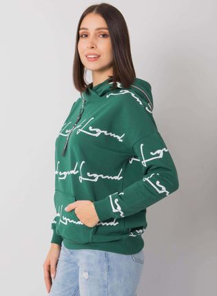 Ciemnozielona bluza plus size z kieszenią Jossy - zdjęcie 2