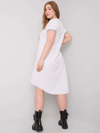 Biała sukienka plus size z bawełny Viana - zdjęcie 2
