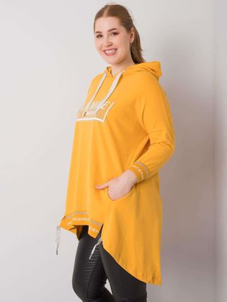 Ciemnożółta bluza z kapturem i aplikacją Belina - zdjęcie 2