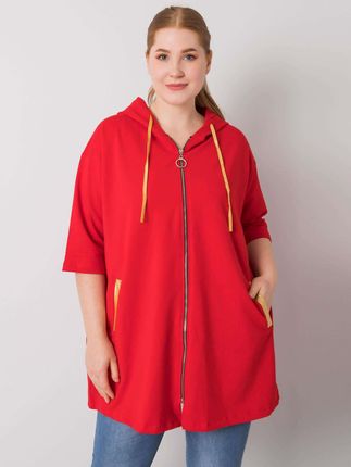 Czerwona bluza plus size na suwak Lounes - zdjęcie 2