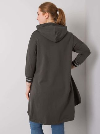 Ciemna khaki bluza z kapturem i aplikacją Belina - zdjęcie 2