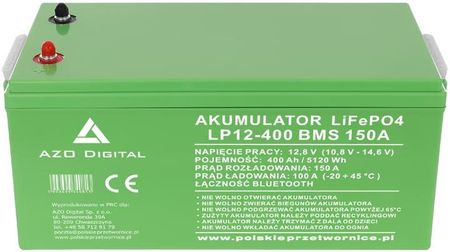 Akumulator LiFePO4 LP12-400 400Ah 12V 150A Bluetooth mata grzewcza - zdjęcie 2
