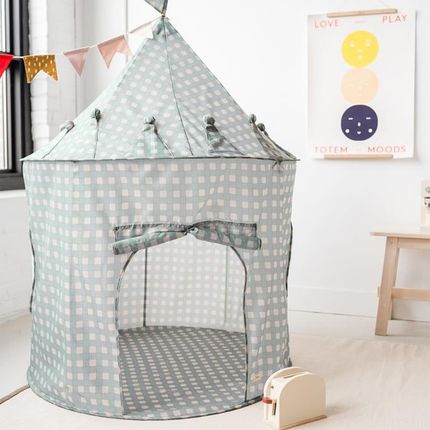 3 Sprouts Namiot Dla Dzieci Recycled Gingham Blue - zdjęcie 3