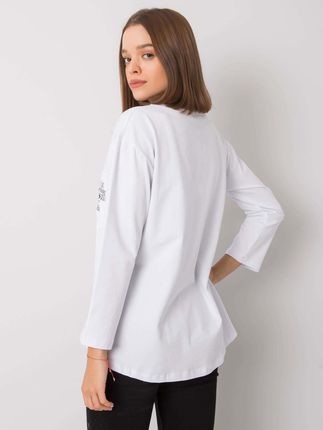 Biała bluzka z kieszonką Tianna - zdjęcie 2