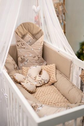 Babymam Kokon Niemowlęcy Gniazdo Kojec Minky Zestaw Xxl 7 El. - zdjęcie 4