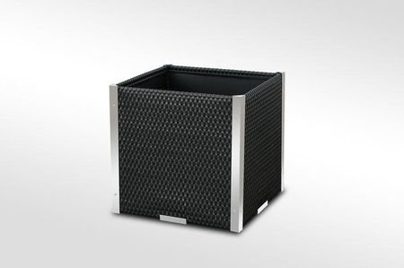Rattanart Donica Ogrodowa Technorattanowa 46X46X46cm Aluminiowe Elementy Rd04 Czarny - zdjęcie 2
