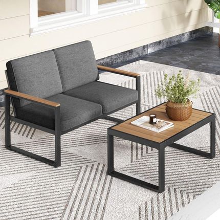 Costway 2-Częściowy Komplet Mebli Ogrodowych Sofa I Stolik Np11997Gra - zdjęcie 3