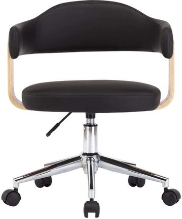 Dkd Home Decor Obrotowe Krzesło Biurowe Z Czarnego Drewna Giętego I Imitacji Skóry - zdjęcie 2