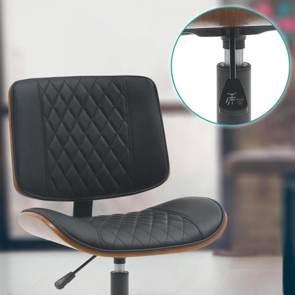 Cp Design-Shop Krzesło Biurowe Plover Skóra Ekologiczna - Orzech / Czarny - zdjęcie 2