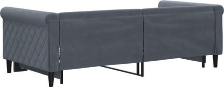 Sofa rozsuwana, ciemnoszara, 90x190 cm, aksamit - zdjęcie 3