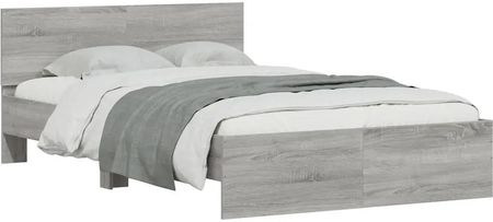 Rama łóżka z wezgłowiem i LED, szary dąb sonoma, 135x190 cm - zdjęcie 2