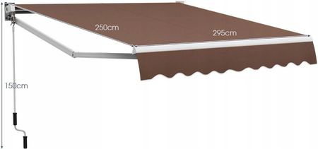 Costway Markiza Zwijana Brązowa 295x250cm Op70368Cf - zdjęcie 5