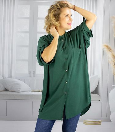 Elegancka koszula bluzka oversize ze stójką ANNA - zdjęcie 2