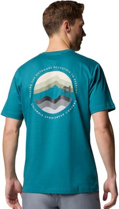 Koszulka męska - t-shirt Columbia Kettle River Outdoor Tee 2120411364 Zielony - zdjęcie 2