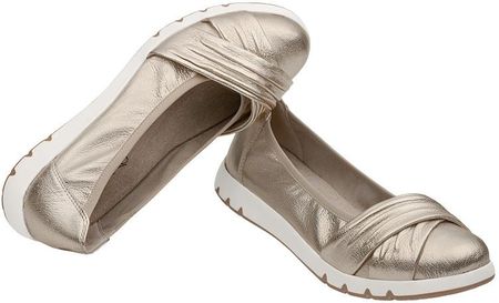 Balerinki CAPRICE 9-22118-959 H Platin Metalic, Platynowe Złote w komfortowej Tęgości H - zdjęcie 2